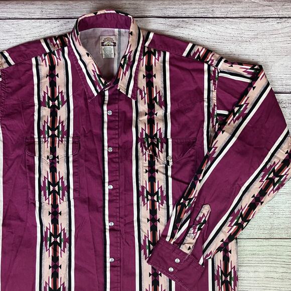 Vintage 1990s El Paso Western Pearl Snap Button Up Long Sleeve Shirt - Picture 1 of 5